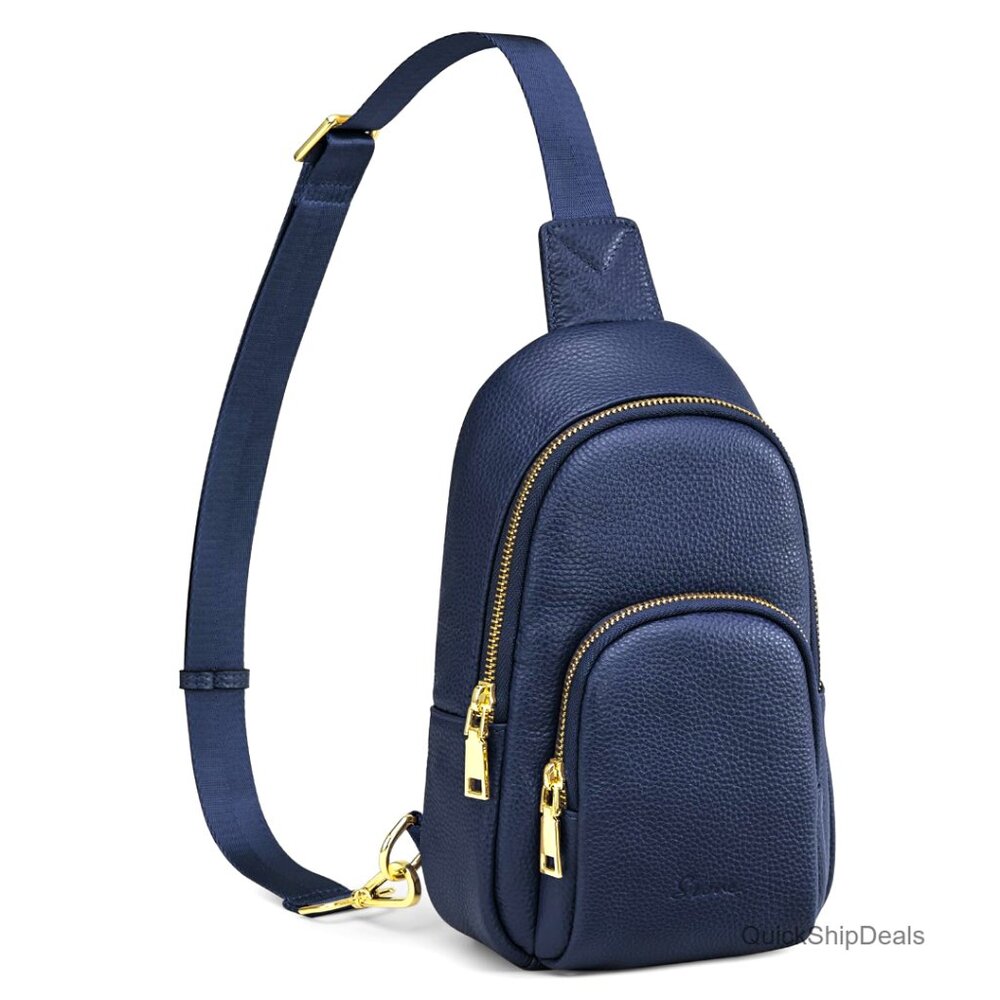 Leather Crossbody Sling Bag RFID Blocking Travel Hiking Lightweight
